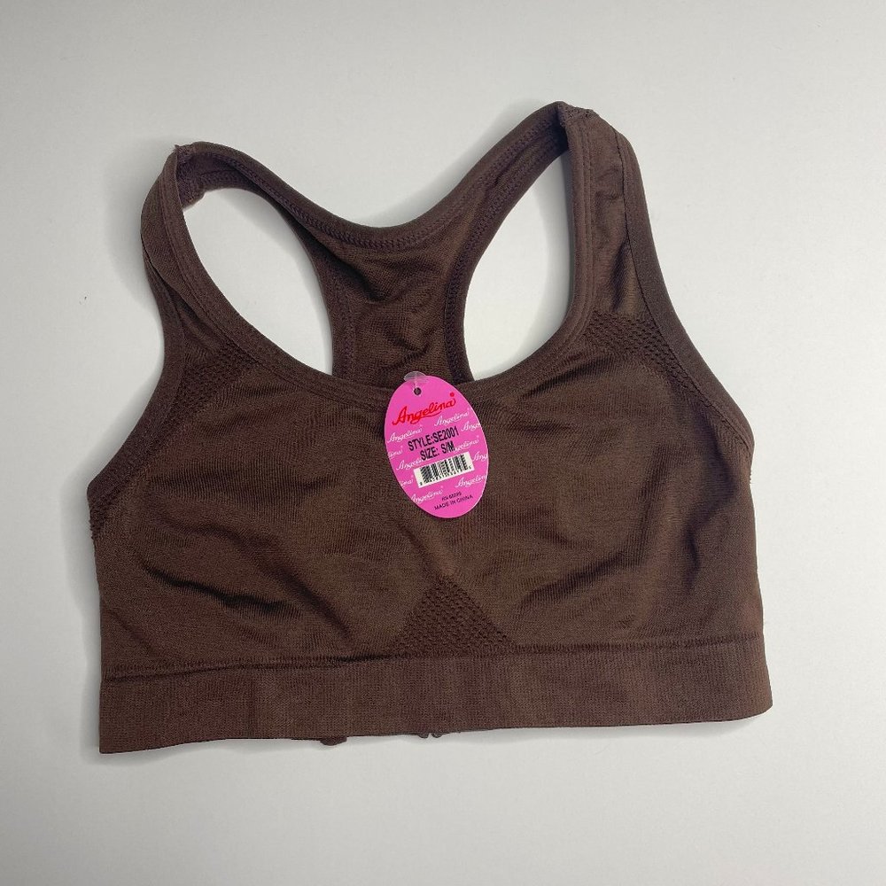 RACERBACK SPORTS BRA - BROWN